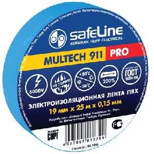 Изолента ПВХ &quot;Safeline&quot; 19мм*25м, синяя
