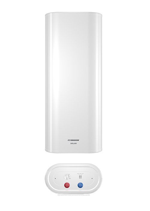 Водонагреватель Edisson Solar 100V 100 литров, нержавейка плоский 220В/2кВт, 1184*290*514