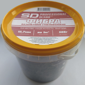 Базальтовое с/волокно для штукатурных смесей и бетонов фибра 500 гр (12шт/уп)