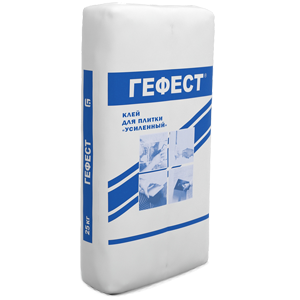 Клей для плитки/ керамогранита/ клинкерной плитки/ натурального и искусственного камня Гефест усиленный серый 25кг