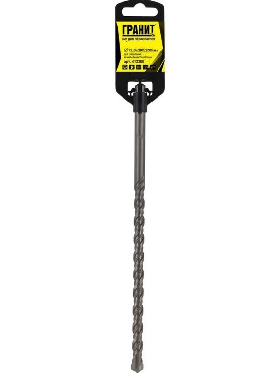 Бур "Гранит" по бетону SDS plus, 8*110*50мм, Quadro-X