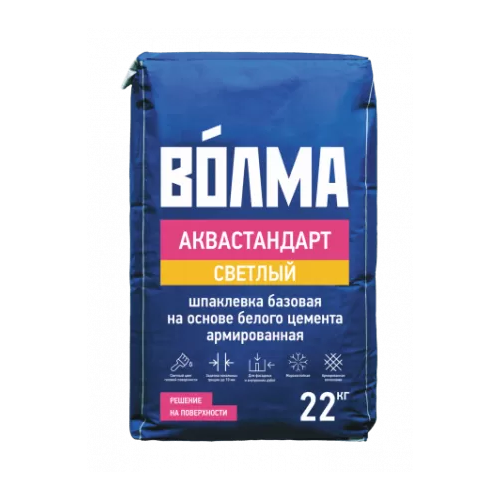 Шпатлевка цементная "Волма Аквастандарт светлый", светло-бежевый 22кг
