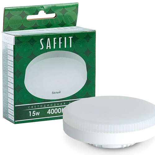Лампа светодиодная 15Вт GX53 220В 4000К SBGX5315 "Saffit"