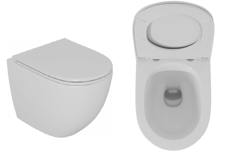 Унитаз "D&K Matrix DT1396516" подвесной с крышкой микролифт, безободковый, торнадо