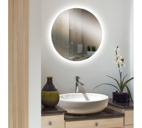 Зеркало "Афина 70" 700*700мм, сенсорный выключатель