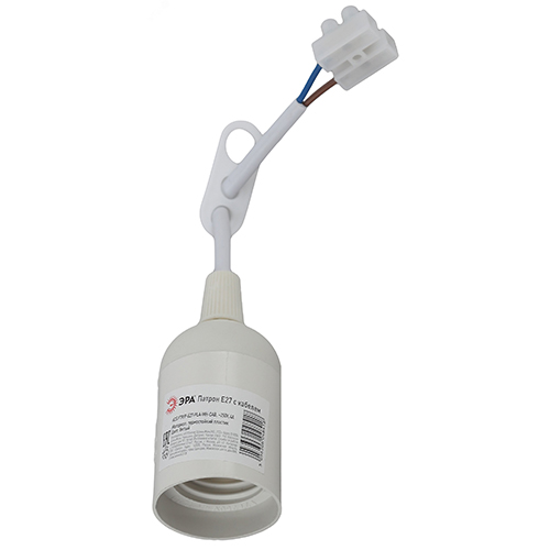 Патрон ЭРА Е27 с клеммной колодкой пластиковый белый