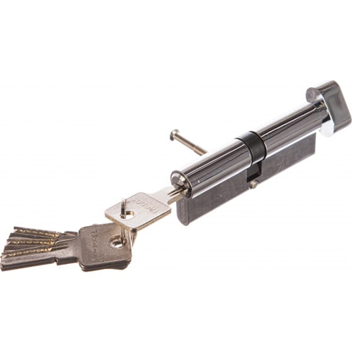 Цилиндр дверной латунный "Trodos ЦМВП 90(45/45)-5К CP", "Хром"