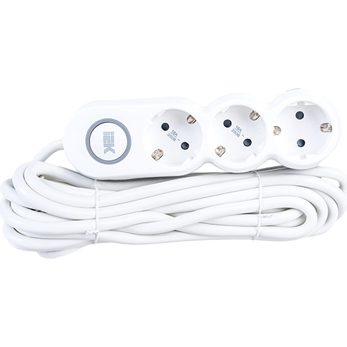 Удлинитель "У03" 3 мест с заземляющим контактом, длина 5 метров, 16А/250В UNO   "ИЭК"