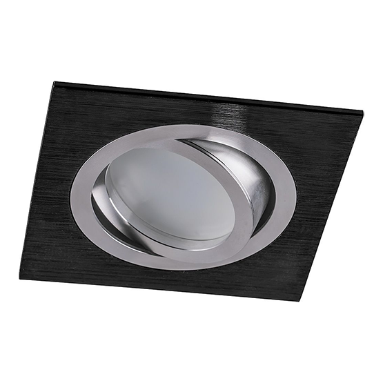 Светильник потолочный встраив. MR16 G5.3, &quot;DL2801&quot; черный-хром, поворотный 92*92мм &quot;Feron&quot;