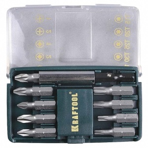 Набор бит  с магнитным адаптером , 10 предметов "Kraftool"!!!