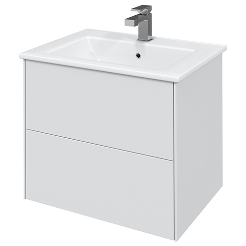 Тумба "Silk 60" белый матовый с умывальником Next 60, подвесная