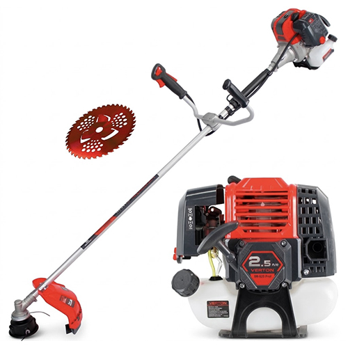 Бензиновый триммер VERTON garden BR-521 Professional (V двигателя 52 см3,мощность 2.5 л.с./1.83 кВт,профессиональный ранец,разборная штанга,диск 40т,катушка)