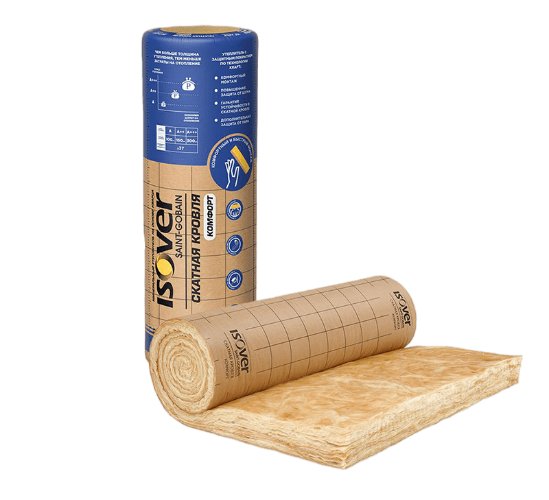 Утеплитель Изовер/Vetonit Скатная Кровля Комфорт 4000*1220*150мм, 4,88м2, 0,73м3, 1 плита