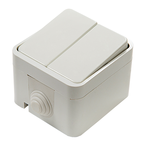 Выключатель 2-кл AQUA белый полугерметичный 3200 IN HOME о/п