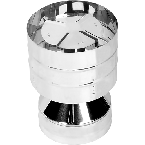 Оголовок с дефлектором раструб D-120*200, 0,5мм, нержавейка AISI 439/439, 0,5мм/0,5мм. (К)