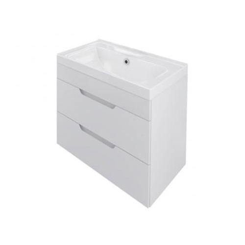 Тумба "Satin 60", подвесная, белая, глянец с умывальником Fest 60