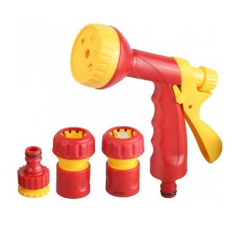 Набор поливочный: GRINDA пистолет-распылитель 8-позиционный, соединитель 3/4", соединитель с автостопом 3/4", адаптер внешний 1/2*3/4