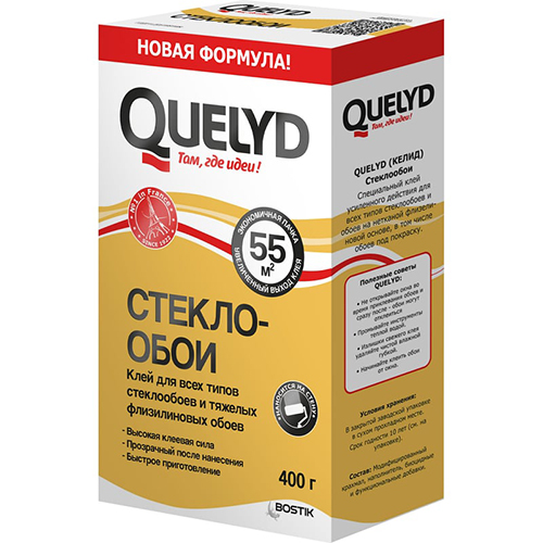 Клей обойный &quot;Quelyd Стеклообои&quot;, 400г (расфасовано в России)