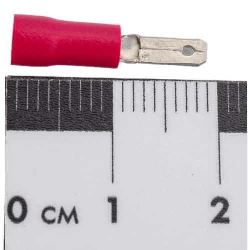 Разъем плоский РПИ-П 1,5-2,8 папа, сечение: 0,5-1,5мм2,  красный "КВТ" 100шт