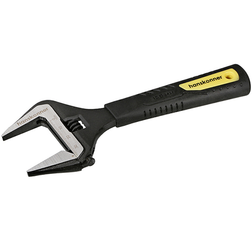 Ключ "Hanskonner" разводной, 150мм, усиленные тонкие губки, обрезиненная рукоятка