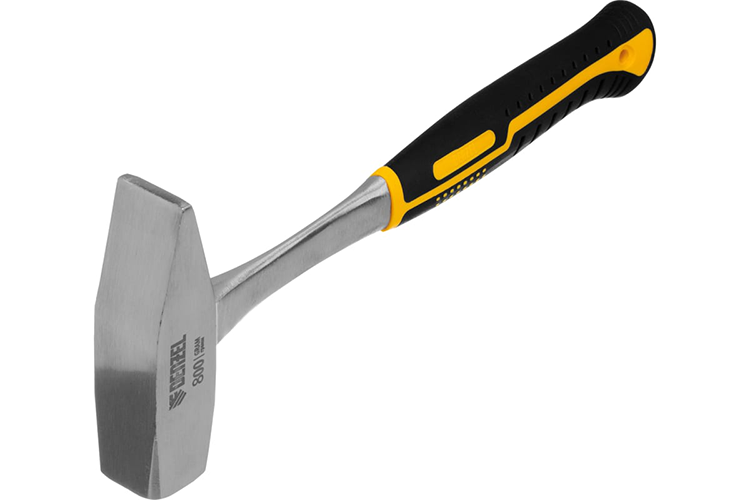 Молоток "Denzel" слесарный 800г, цельнометаллический, двухкомпонентная ручка