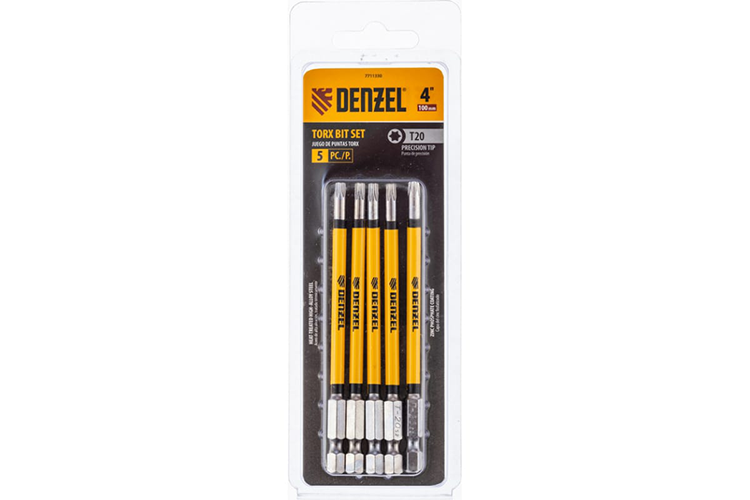Бита Torx 20* 100, 5шт &quot;Denzel&quot;
