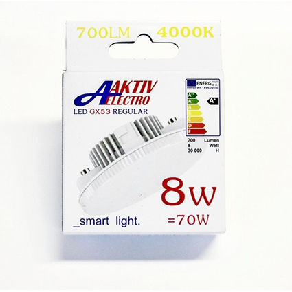 Лампа светодиодная  8Вт GX53 220В 6500К 700Лм матовая LED-GX53-Regular &quot;AKTIV ELECTRO&quot;
