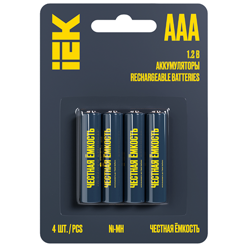 Аккумулятор GREEN Ni-MH AAA 1100мАч (4шт/блистер) IEK