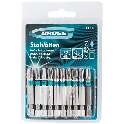 Набор бит PH3*50мм магнитная , 10шт "Gross"