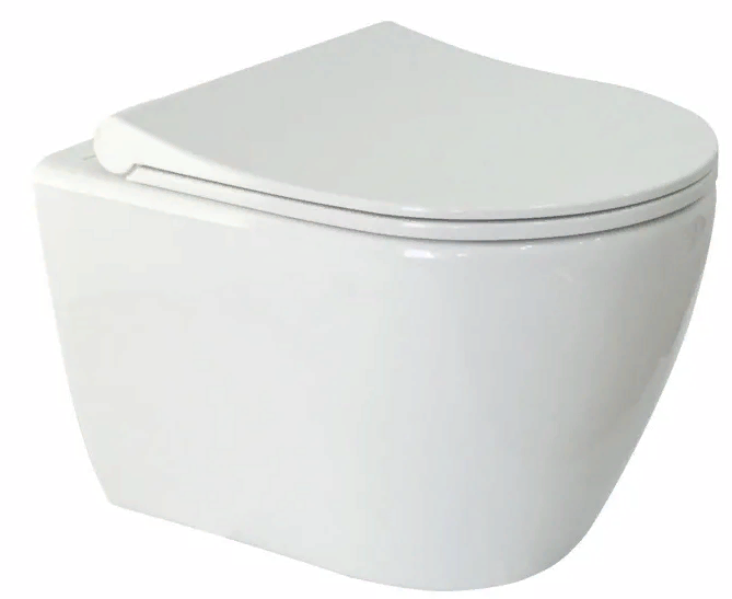 Унитаз "ZM G101" подвесной с крышкой микролифт, безободковый (180мм)