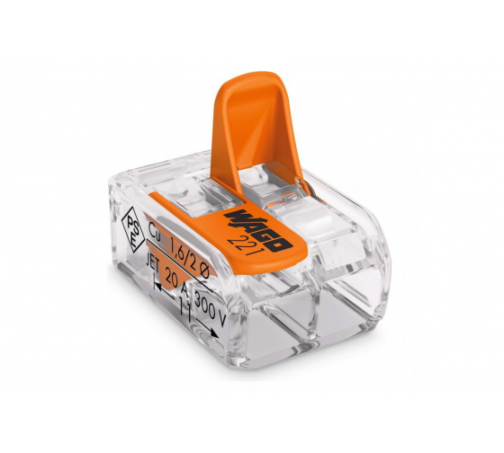 Клемма "WAGO" 221-412 2*4,0мм2, с рычажком