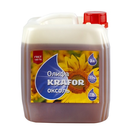 Олифа "KRAFOR", марка "Оксоль", 3л