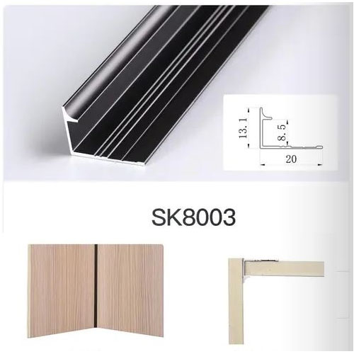 Профиль угловой (внутренний) пристенный - SK8003, матовый черный, 3м