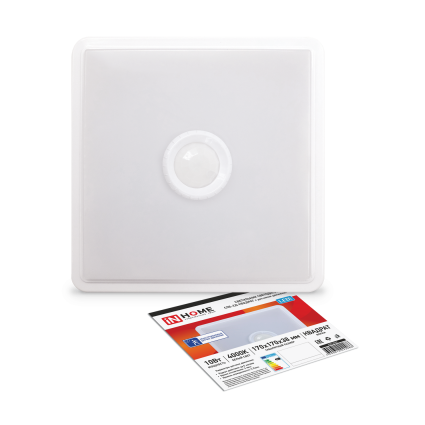 Светильник светодиодный СПБ-2Д-Квадрат 10Вт 230В 4000К 800лм 170мм c датчиком белый "IN HOME"