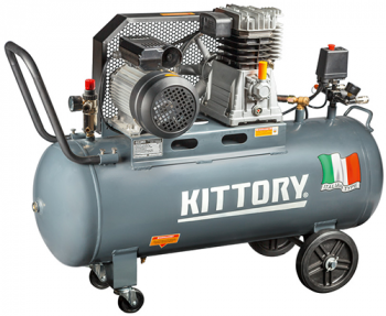 Компрессор поршневой ременной KAC-100/65S производительность 400л/мин 2200Вт 220В максимальное рабочее давление 10 бар "Kittory"