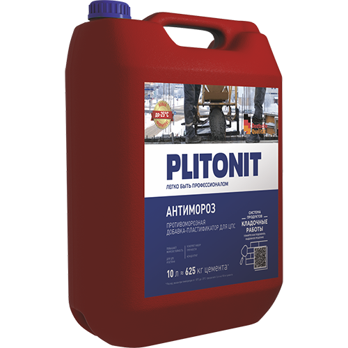 Противоморозная добавка для растворов "Плитонит Актив АнтиМороз", 10л