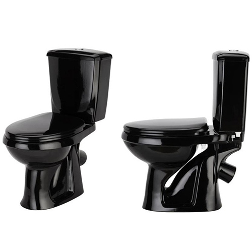 Унитаз-компакт "Элисса Оптима" черный, косой выпуск, нижняя подводка  с крышкой