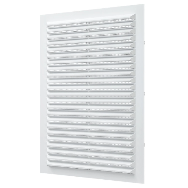 Решетка пластиковая вентиляционная 170*240, с сеткой, белая