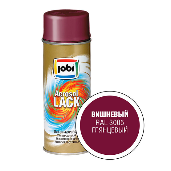 Эмаль аэрозольная вишнёвая глянцевая "Jobi", 520мл