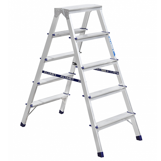 Стремянка алюминиевая "Алюмет-2*5", 2*5 ступени, высота площадки 1,02м