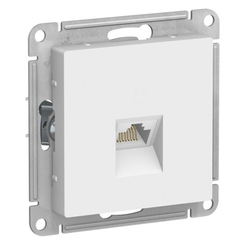 Розетка компьютерная RJ45, кат. 5е, механизм (без рамки), ATLASDESIGN белый