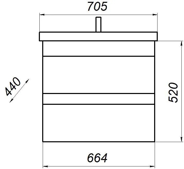 Тумба &quot;Даллас 70&quot;, 700*480*565мм, бетон светлый с умывальником &quot;Фостер 70&quot;, подвесная