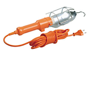 Светильник "ИЭК" переносной "УП-1Р" 1*60Вт, Е27, пластиковый оранжевый корпус, металлический отражатель с антикоррозийным покрытием, шнур 2*0,75мм2 l=10м с вилкой, выключателем и крюком для подвеса