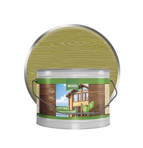 Состав защитно-красящий для древесины быстросохнущий  "FARBITEX ПРОФИ WOOD", 9л, "Тик"