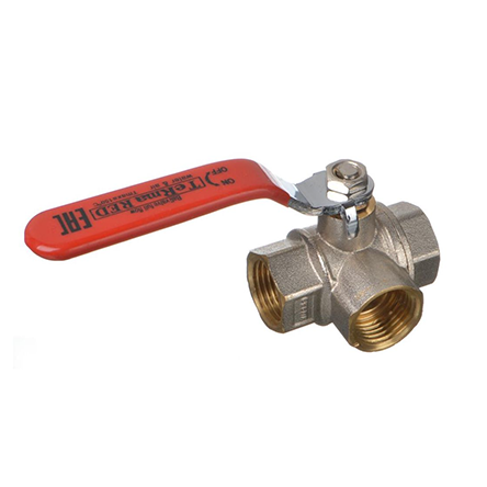 Клапан шаровый "Флажок" трехходовой Т-образный 1/2в/в "Terma"