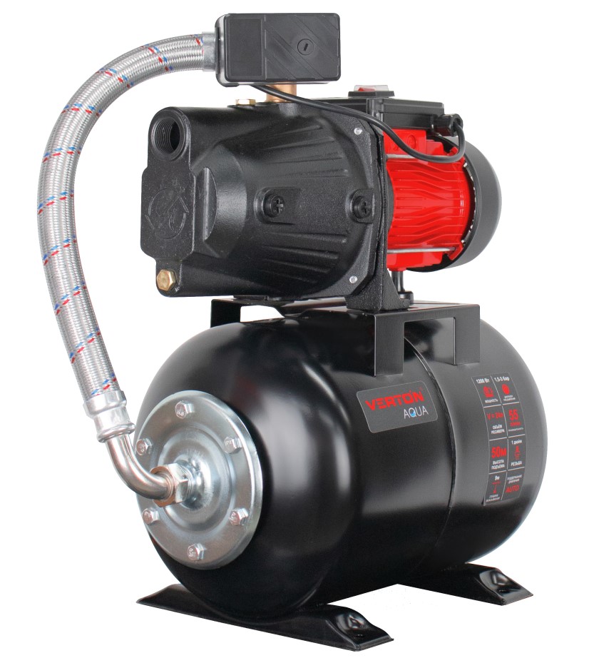Насосная станция AQUA PS1200CL/24 1200Вт, чугун, высота подъема 50м, производительность 55л/м "Verton"