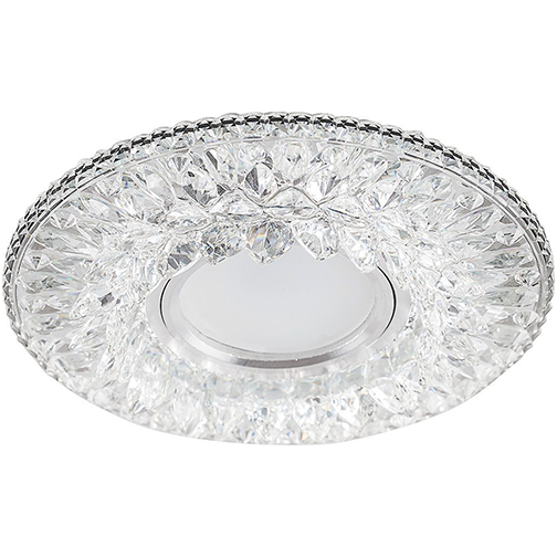 Светильник потолочный встраив. MR16 G5.3, 50Вт, "CD942" прозрачный, с подсветкой SMD 4000К, драйвер в компл. "Feron"