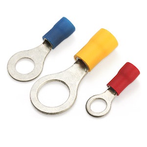 Наконечник кольцевой изолированный  НКИ 1,5-4 "КВТ", сечение: 0,25-1,5мм2, винт: М4, манжета: красный ПВХ 10шт