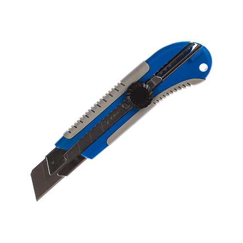 Нож &quot;Зубр&quot; с выдвижным лезвием &quot;Эксперт&quot; 25мм, обрезиненная ручка, винтовой фиксатор лезвия