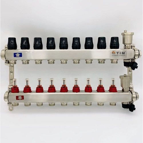 Коллекторная группа "TIM" c расходомерами 1кв"* 9 вых.